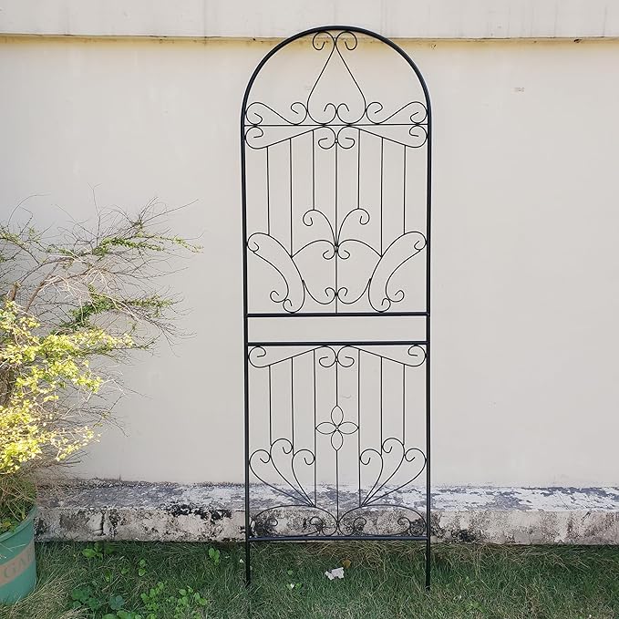 Trellis for Climbing Plants 70.8" H x 24.5" W Metal Iron Outdoor Wall Panel for Vines Flowers Elegant Garden Accent Decorative Structure 1 Pack