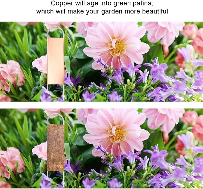 25PCS Copper Metal Plant Tags Plant Labels with 50Pcs Labels, Rainproof PET Film & Permanent Pen, 8" Weatherproof Banner Garden Markers, Marking Protection Seedling Signs Nursery Tags