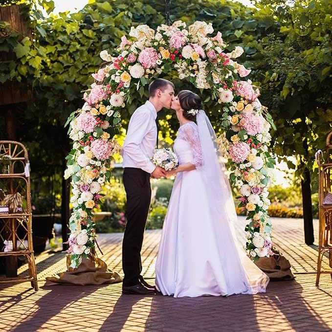 S AFSTAR 9.5 Ft Metal Arch, Outdoor Garden Arch for Various Climbing Plant Flower, Wedding Backdrop Stand Archway Arbor for Wedding Garden Party Ceremony Gothic Style Decoration, Easy-to-Assemble (2)