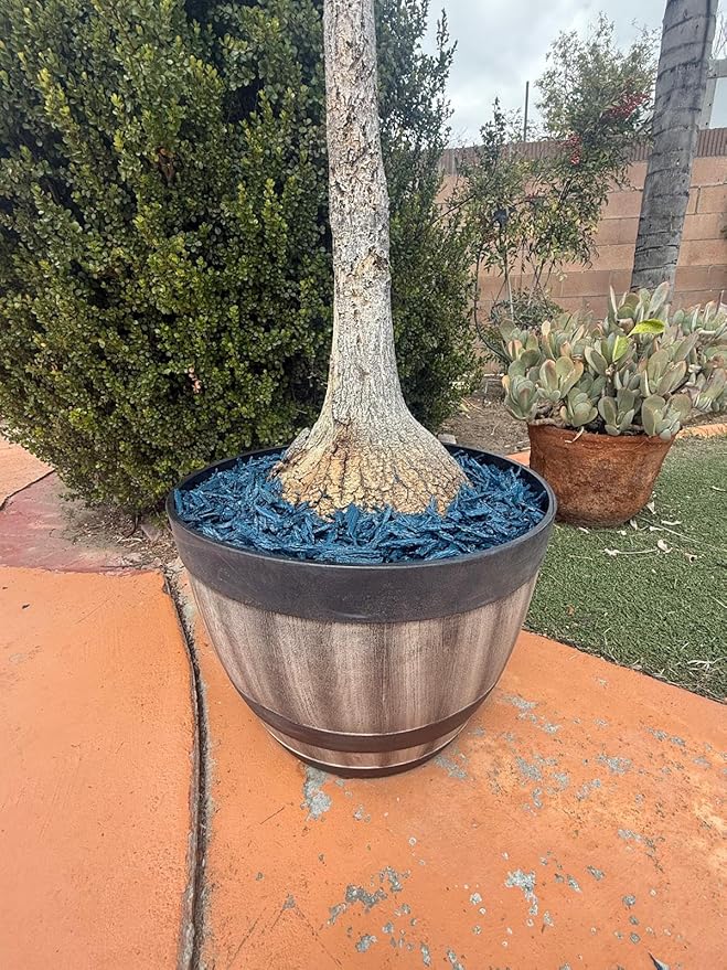 – 100% Wire-Free Premium Grade Shredded Rubber Mulch for Playgrounds & Landscaping | Safe for Kids & Pets, No Replacement Needed, Ultra Durable | Blue, 10 lb (0.6 cu ft)