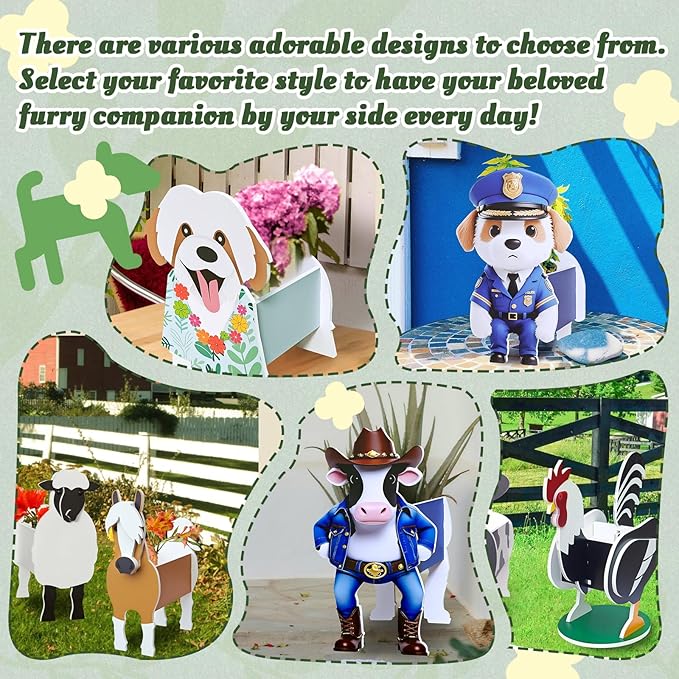 Shih Tzu Planter, Cute Animal Shape Flower Planters, Plant Pots for Indoor/Outdoor Garden Decor, Unique Gifts/Souvenirs for Pet Lovers (Hawaiian-Style Shih Tzu)