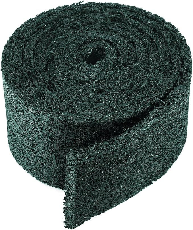 DECOHS 140" x 5.5" Recycled Rubber Mulch Mat Roll for Landscaping, Permanent Garden Pathway Mulch Barrier, Rubber Mulch Walkway Pathway Mat for Plants, Vegetable and Flower Outdoor (Green)