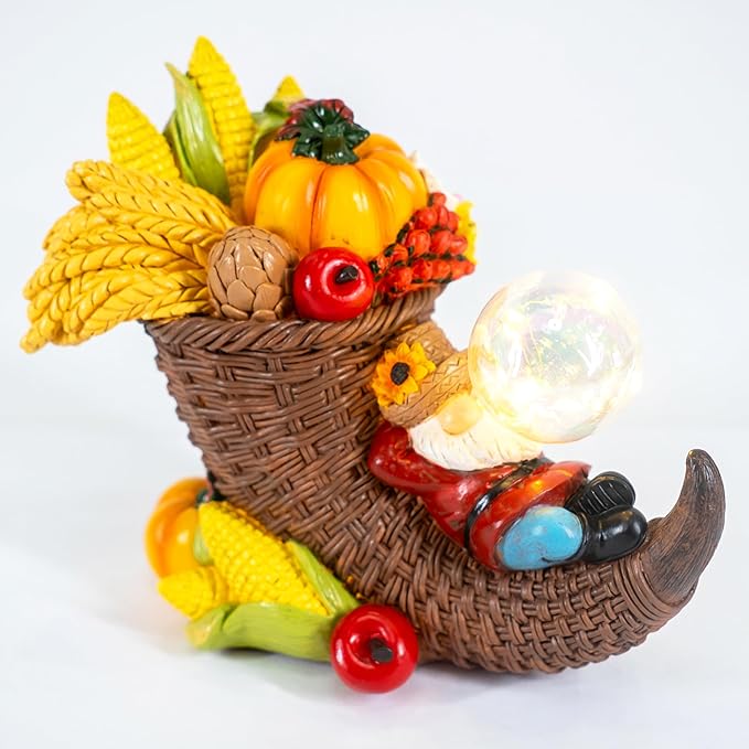 Fall Gnomes Indoor Thanksgiving Gnomes Decorations Tabletop Cornucopia for Fall Gnome Decorations for Home Themed Dream of Harvest Pumpkin Gnome Figurines Autumn Gifts Thanksgiving Home Decor Indoor