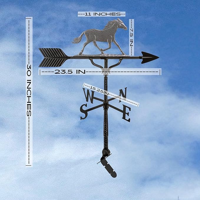 Montague Metal Products 32-Inch Weathervane with Swedish Iron Horse Ornament