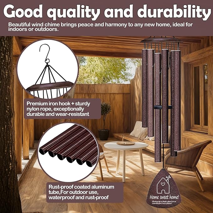 Housewarming Gifts for New Home, Home Sweet Home，House Warming Gift，New Home Gift Ideas，BestGifts for Housewarming，House Warming Gifts for Women or Men，Home Sweet Home，37 Inch Wind Chimes-Bronze