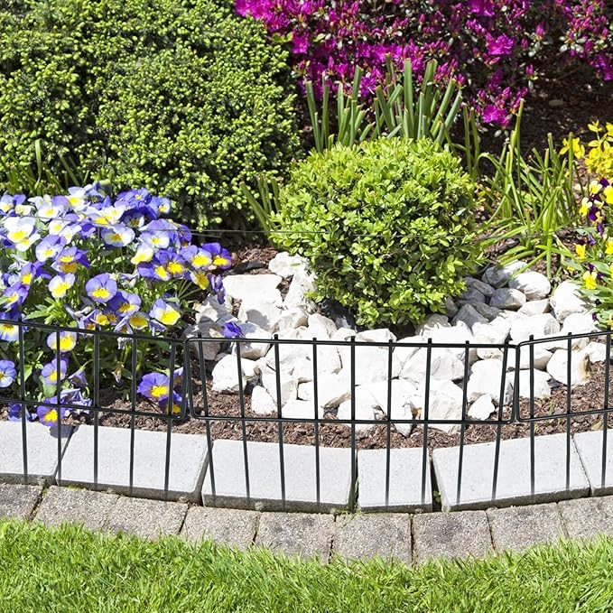 Confote Animal Barrier Fence, 10 Pack 10.8ft(L) x 12.6in(H) Decorative Garden Fence Rustproof Metal No Dig Fencing Border for Landscape Patio Yard Outdoor