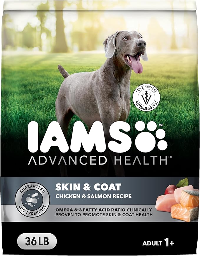 IAMS Advanced Health Skin & Coat Adult Dry Dog Food Chicken and Salmon Recipe, 36 lb. Bag