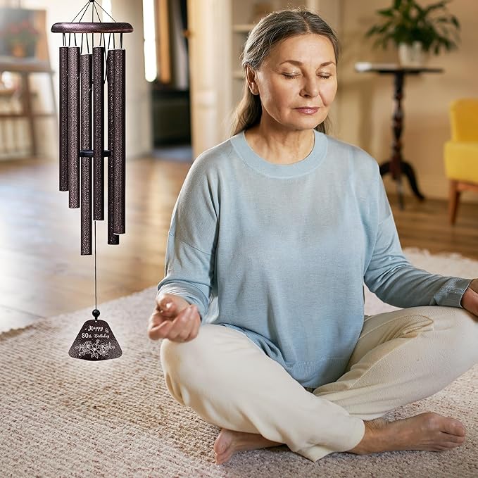 80th Birthday Gifts for Women/Men, 80th Birthday Decorations 32” Wind Chimes Outside, 80 Year Old/1945 Bday Gifts for Men/Women