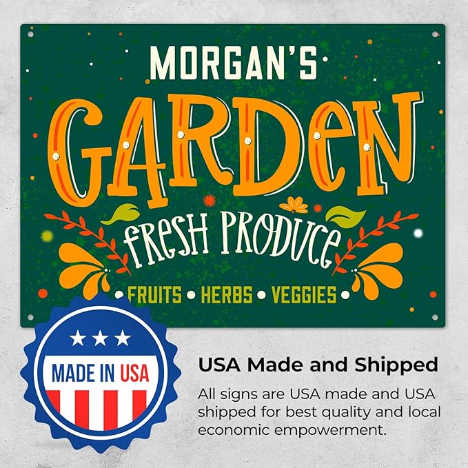 Custom Garden Signs, Personalized Sign for Garden, Ideal for Mom, Mother Or Christmas Gift Sign, 10x14 Inches, Rust Free .040 Aluminum, Fade Resistant, Made in USA by Sigo Signs