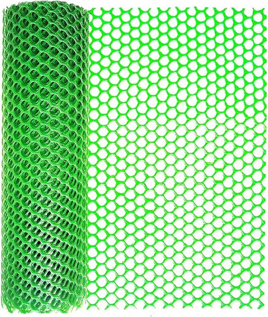 Plastic Chicken Wire Mesh Fencing 39.3″ x 32.8′ Roll Pet Garden Safety Fencing Netting Durable Heavy Duty Snow Fence for Poultry Floral Bird Patio Barrier, Easy to(Size:1x30M - Mesh 1.2cm,Color:Green)