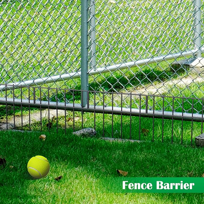 25 Pack Animal Barrier Fence, 17 in(H) X 27 Ft(L) Decorative Garden Fence, Rustproof Metal Wire Garden Border Fence, Dog Rabbits Ground Stakes Fence for Garden.