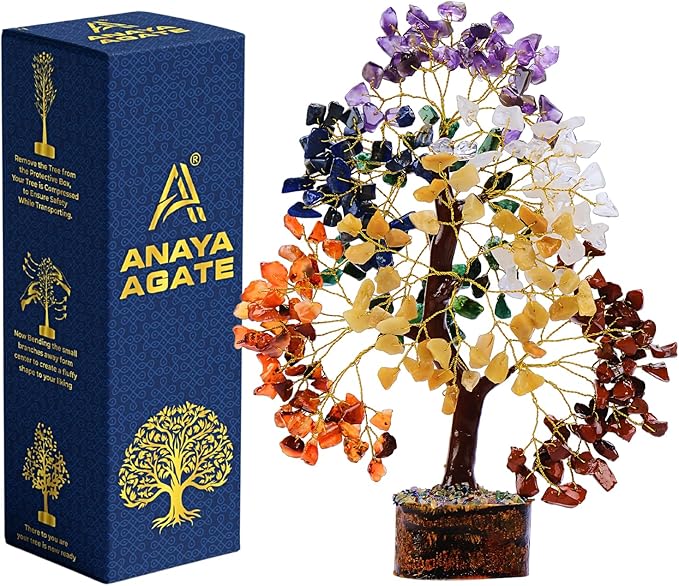 7 Chakra Crystal Tree of Life – Handmade Healing Crystals and Crystals and Healing Stones Money Tree for Home & Office Decor – Feng Shui Spiritual for Women