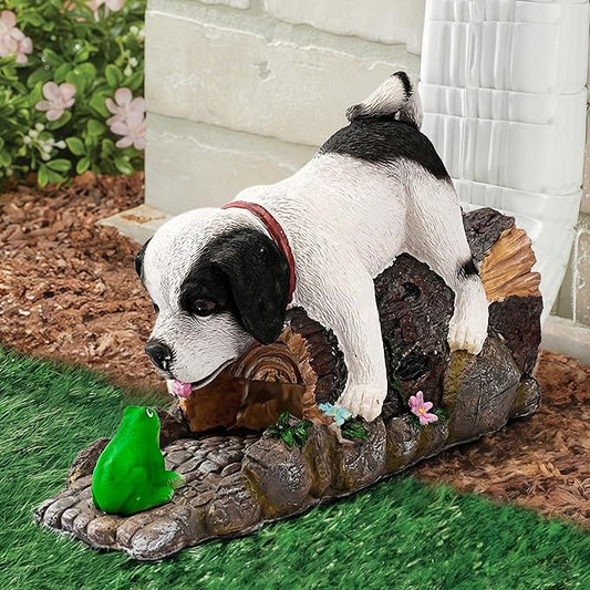 Funny Dog Gutter Downspout Extender Statue, Garden Animal Decor Gutter Extension, Splash Block, Eco-Friendly Resin, Outdoor Decor Sculpture, Gutter Diverter Rain Perfect for 3"x4" Downspout