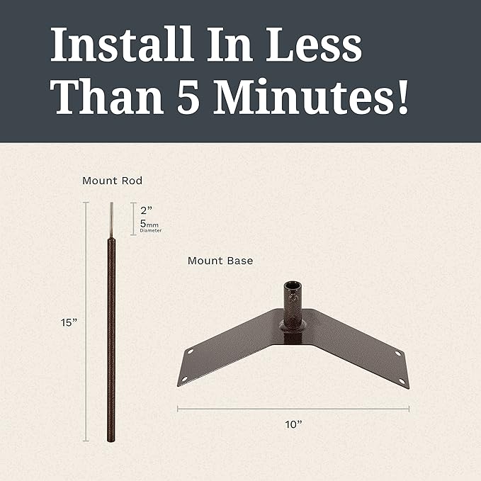EZ Vane Weathervane Roof Mount — Antique Copper Finish, Handcrafted in USA, Steel with Durable Triple Powder Coating