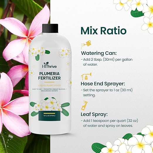 16oz Plumeria Fertilizer - Makes 16 Gallons of Liquid Plant Food for Plumeria Plants Live, Tropical Plant Fertilizer for Vibrant Flowers, Glossy Leaves, and Strong Roots - Nutrient-Rich Flower Food