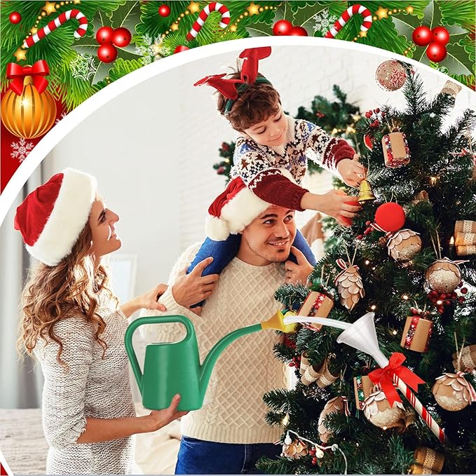 2 Pcs 40 Inch Plastic Christmas Tree Watering Funnel Red and White Striped Christmas Tree Watering System Longer Spout Xmas Device for Indoor and Outdoor Plants