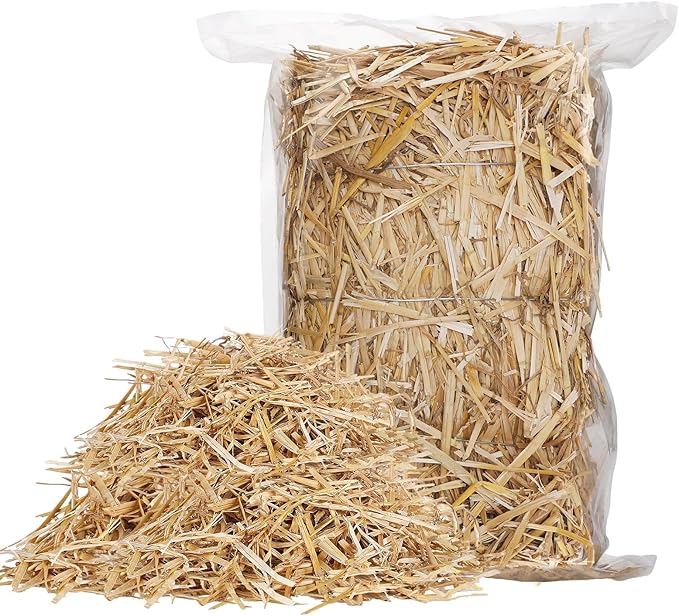 Natural Wheat Straw - 3 LB Dry Straw, Clean and Soft Decorative Straws Bale for Stray Cats Dogs Yard Farm Pets Garden Mulch Grass Cover