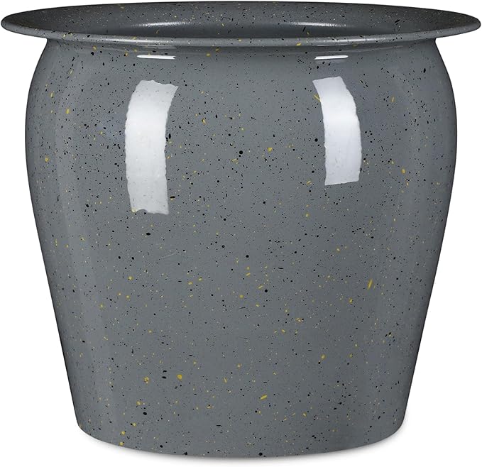 BIRDROCK HOME 7.75" Grey Urn Planter - 2 Pack - Indoor or Outdoor Plant Flower - Patio Porch Garden Pots - Rust and Weather Resistant