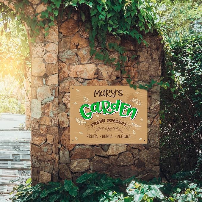 Custom Garden Signs, Personalized Sign for Garden, for Mother's Day, Mom, Christmas Gift Or Girlfriend Sign, 18x24 Inches, Rust Free .063 Aluminum, Fade Resistant, Made in USA by Sigo Signs