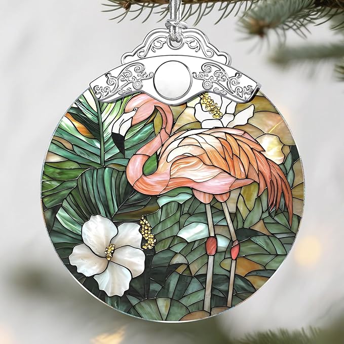Flamingo Christmas Ornaments: Christmas Tree Ornaments, Holiday Decor for Flamingo Lover, Stocking Stuffers, Gift Ideas, Xmas Gifts, Housewarming or Birthday Gift, Gifts for Her