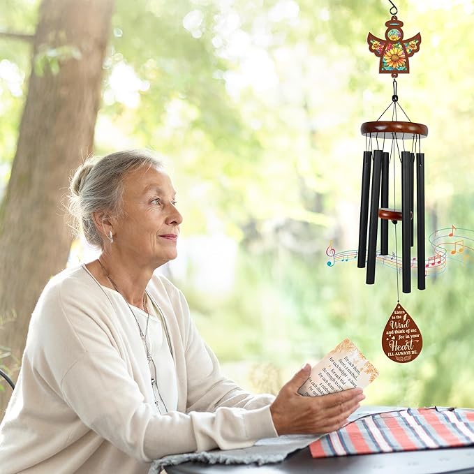 FLAGWIX Sympathy Gifts for Loss of Loved One - Christmas Memorial Wind Chimes for Outside 32 in - Large Outdoor Wind Chimes, Bereavement Gift Ideas, Condolence Memorial Gifts for Loss of Mom Dad