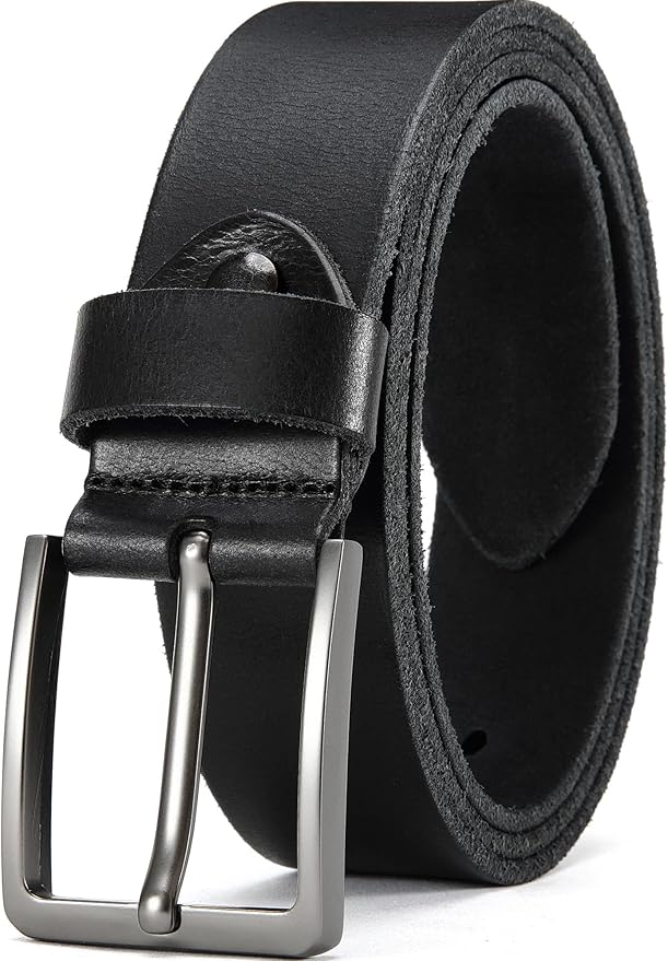DOOPAI Men's Genuine Leather Casual Belt -Full Grain Leather Belt for Men- 1.5" Handmade Jeans Belt with Gift Box