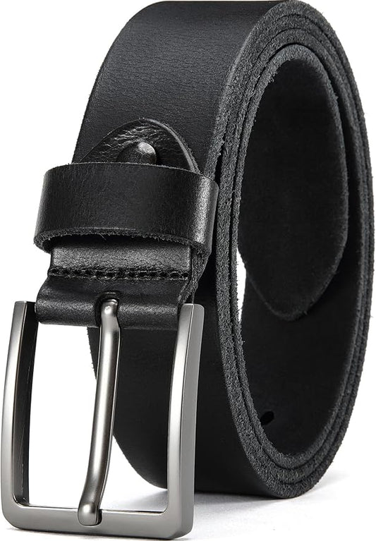 DOOPAI Men's Genuine Leather Casual Belt -Full Grain Leather Belt for Men- 1.5" Handmade Jeans Belt with Gift Box