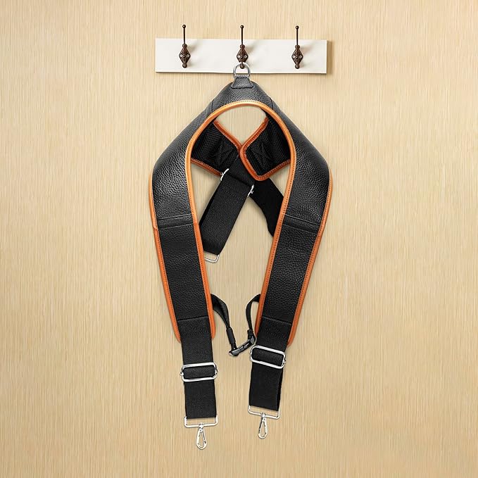 Leather Tool belt suspenders, Padded tool bag suspenders Work belt Suspenders with Attachment Loops