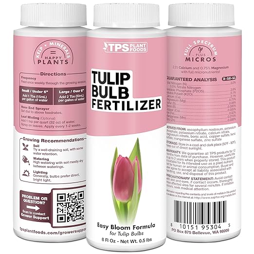 Tulip Bulb Fertilizer, Complete Liquid Tulip Bulb Plant Food, 8 oz (250mL)