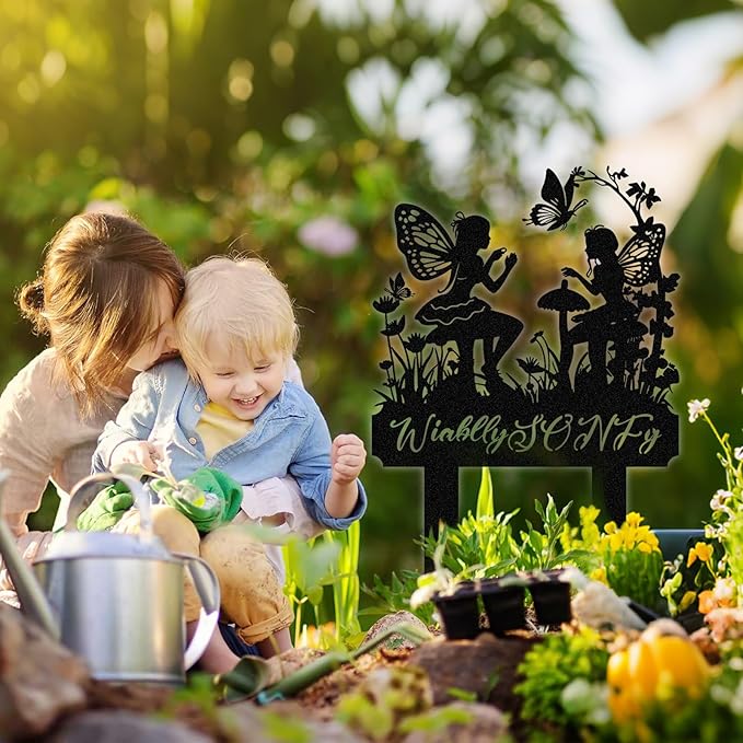 Personalized Metal Garden Sign with Stakes, Garden Decor for Outside, Custom Metal Signs Outdoor, Decorative Yard Stakes, Family Name Sign, Patio Decor, Lawn Art, Housewarming Gifts