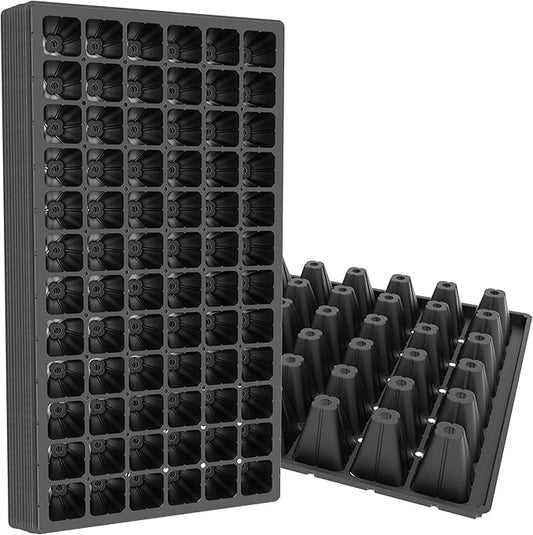 Gardzen 10 Pack 72 Cell Seed Starter Trays, 1.75" Deep Plug Tray for Seedlings, Thick Seedling Trays with Drainage Holes, Fit Standard 1020 Drip Tray