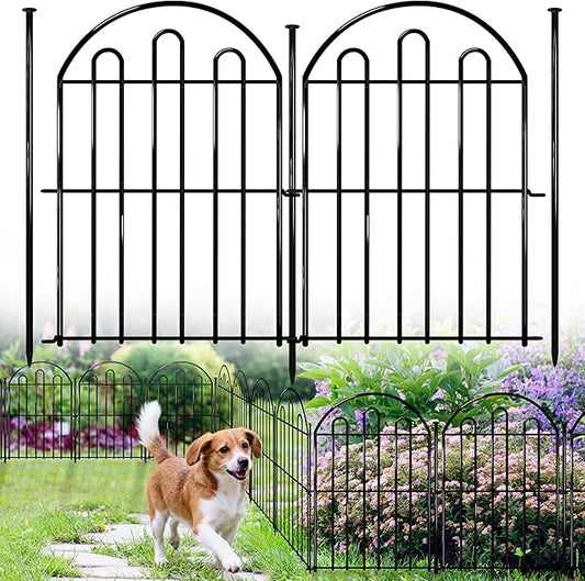 26 Pack Decorative Garden Fence, 17in x 28ft Arched No Dig Animal Barrier Fence for Dog Rabbit, Garden Edging Border, Rustproof Metal Ground Stake Border for Outdoor Yard Patio Decor