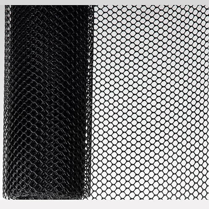 XIFENG Plastic Chicken Wire Mesh Fence Roll, Plastic Fencing Poultry Fencing Netting for Garden Fencing Farm Cats Dogs Rabbit Snake Animal Barrier(Size:0.47''mesh-98'L x 3.3'W Roll,Color:Black)