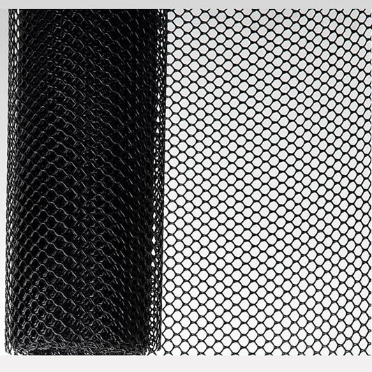 XIFENG Plastic Chicken Wire Mesh Fence Roll, Plastic Fencing Poultry Fencing Netting for Garden Fencing Farm Cats Dogs Rabbit Snake Animal Barrier(Size:0.7''mesh-33'L x 3.3'W Roll,Color:Black)