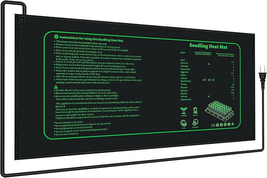 Seedling Heat Mat for Seed Starting,10" x 20.75" Waterproof Heating Pad for Indoor Plants Germination (Black 1 Pack)
