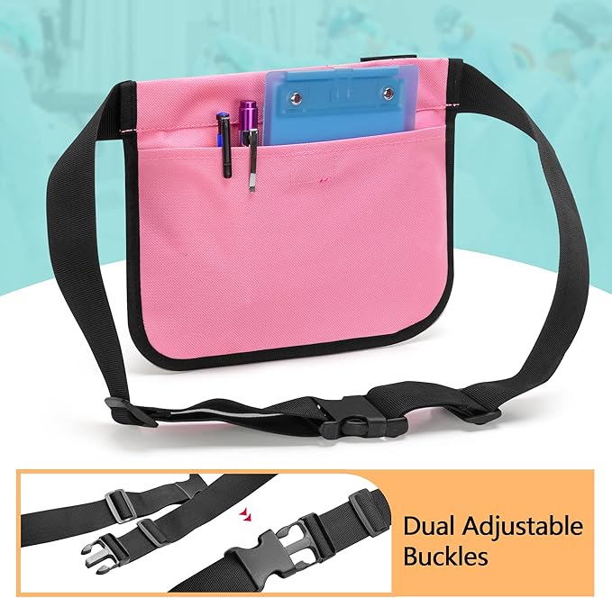 Damero Nurse Fanny Pouch, Nurse Waist Pack with Tape Holder, Nurse Waist Organizer Belt for Stethoscopes, Bandage Scissors and Other Medical Supplies, Pink