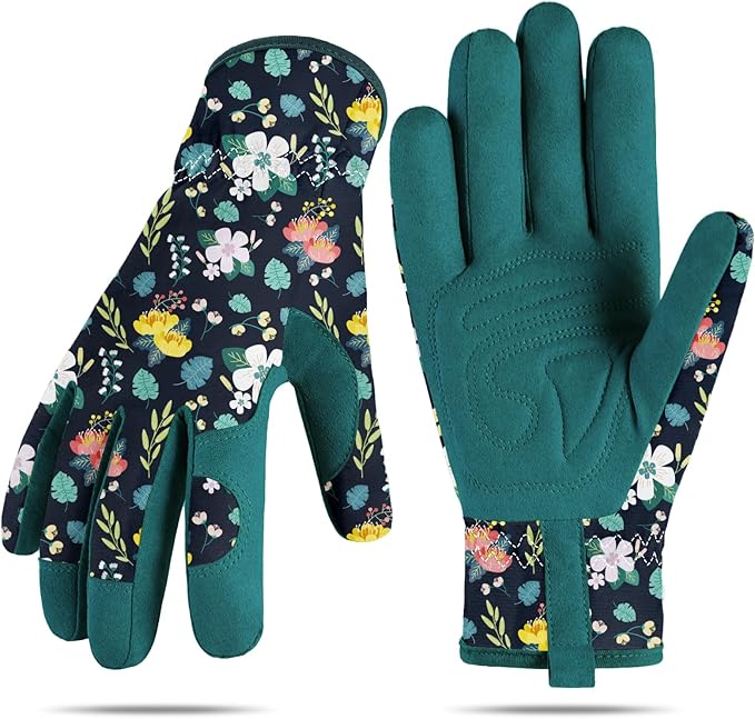 Garden Gloves for Women, Leather Garden Glove for Women Thorn Proof No Stab for Gardening, Weeding, Working, Digging, Planting, Pruning