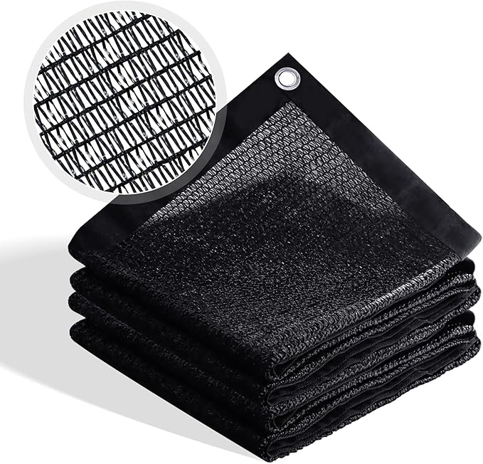 30% Shade Cloth for Garden, Customizing Outdoor Sun Shade Netting with Reinforced Grommets, Pergola Shade Cover Mesh Tarp for Plants Patio Greenhouse Chicken Coop, 6x24 FT, Black