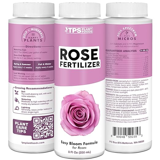 TPS NUTRIENTS Rose Fertilizer for Flowering Plants, Liquid Plant Food, 1 Gallon (128 oz)