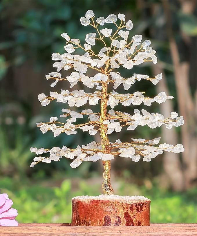 "Clear Quartz Healing Crystals Tree Bonsai Desk Decor for Women Room & Office Decor Spiritual Gift Meditation Crystals Home room decor cute house warming gifts for women Mom Birthday her 10"""""