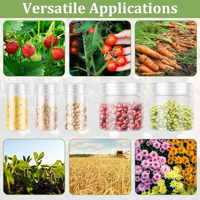 48 Slots Seed Storage Organizer, Garden Seeds Saver Kit with 7 Seed Envelopes, Label Sticker, Funnel for Flower Plants Vegetable Seeds Saving