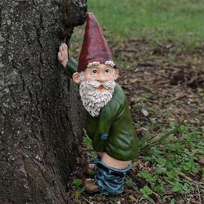Funny Garden Gnomes Statues Decorations, Funcky Gift Ornaments Decor Gnomes Figurines Garden Summer Lawn Decor Birthday Gifts for Women Mom Grandma 5.9 Inch