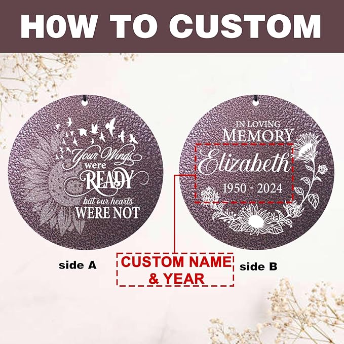 ASTARIN Personalized Memorial Wind Chime for Loss of Loved One 30/36/42 inch, Sympathy Deep Tone Wind Chimes for Mom Dad/Mother Father, Remembrance Gifts for Grief Condolence Funeral, Bereavement 24