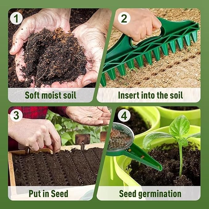 Seed Spreading Tool, Handheld Seed Planter Tool Seed Dibber,2025 Upgraded Seed Dispenser Set,Multifunctional Seed Spacer,Mini Seed Dispenser for Small Seeds,Gardening Tools