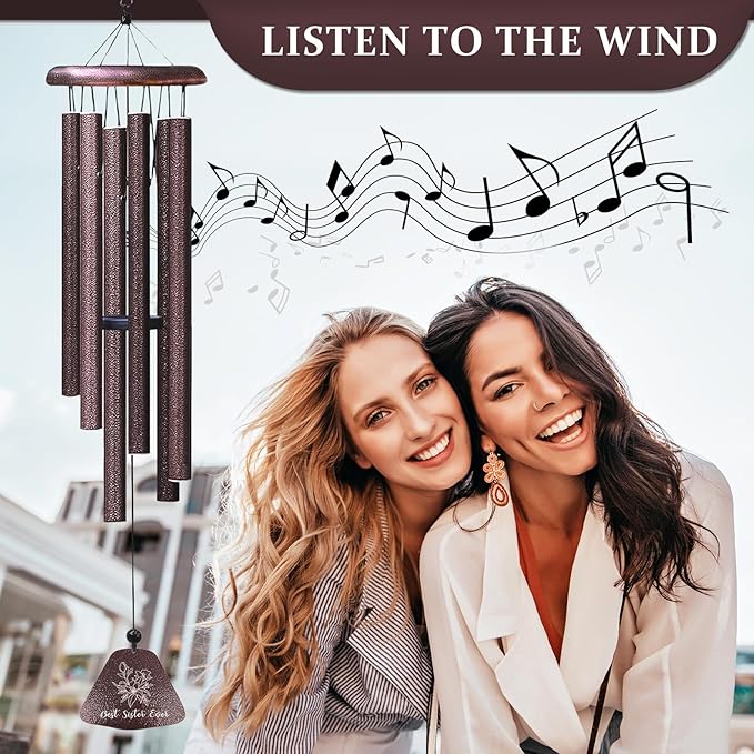 Sister Birthday Gifts, Best Sisters Ever 32" Wind Chimes for Women, Birthday Gifts for Sister from Sisters, Christmas Graduation Presents for Bestie Sis, Funny Sis Best Friend Windchimes