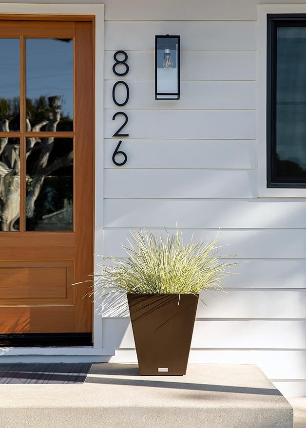 Veradek Pure Series Nobleton Plastic Planter - Large Pots for Indoor or Outdoor Porch/Patio | Durable All-Weather Use with Drainage Holes | Modern Planter Décor for Flowers, Shrubs, Trees