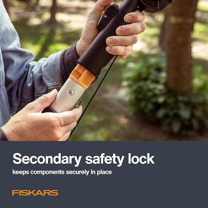 Fiskars XtendControl Extendable Tree Pruner (14 ft), Adjustable Branch Trimmer w/Fixed Pruning Head, 15" X2 Hook Bill Saw, 3-6 ft & 4-8ft Extension Poles, and Automatic Cord Reel for Precise Cuts