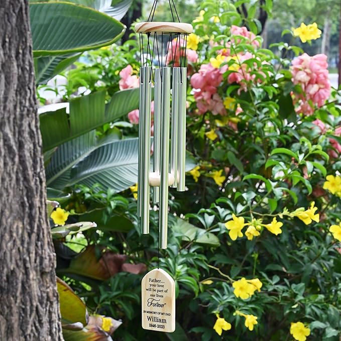 Memorial Wind Chimes for Loss of Father - Sympathy Gift for Dad - Bereavement and in Loving Memory Gifts