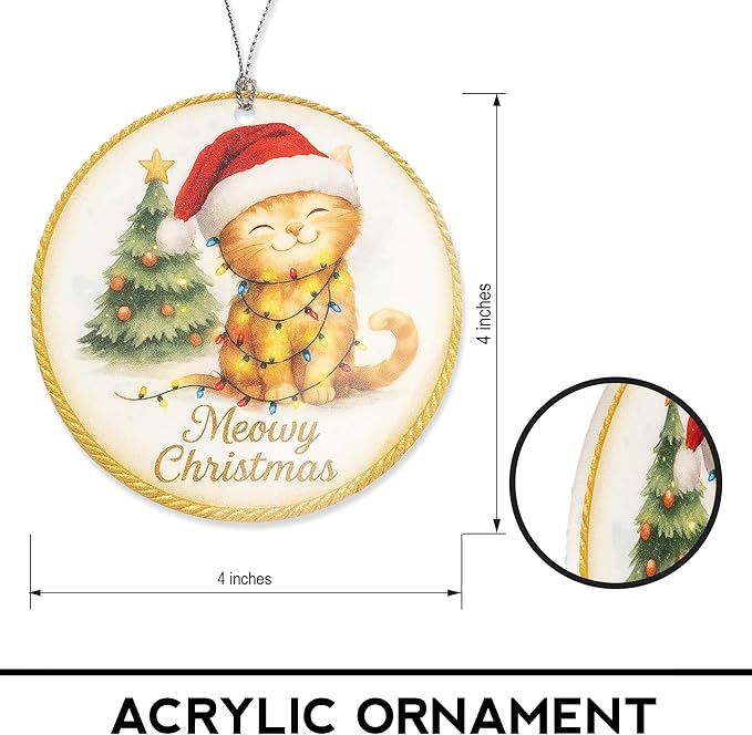 Funny Christmas ornaments 2025 cat ornaments - cat christmas ornament - cat ornaments for christmas tree - christmas ornament - cat christmas decor - cat lover gifts