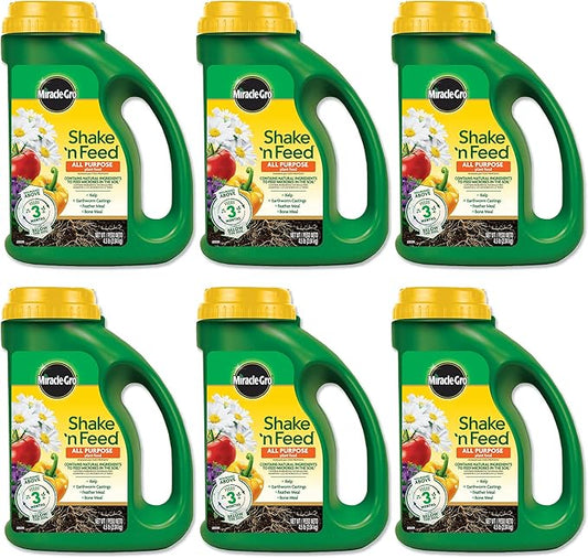 Miracle-Gro Shake 'N Feed All Purpose Plant Food, Plant Fertilizer, 4.5 lbs. (6-Pack)